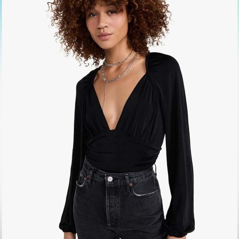 Free People Intimately In Your Arms bodysuit black size S excellent condition - Picture 5 of 9